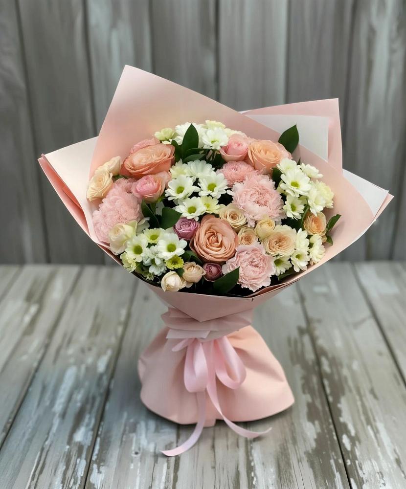 Букет цветов из: Гвоздики, Розы и Хризантемы в Новые Лапсары