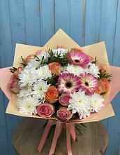 Букет цветов из:  Розы, Герберы и Хризантемы #REPLACE_PRED# Новые Лапсары