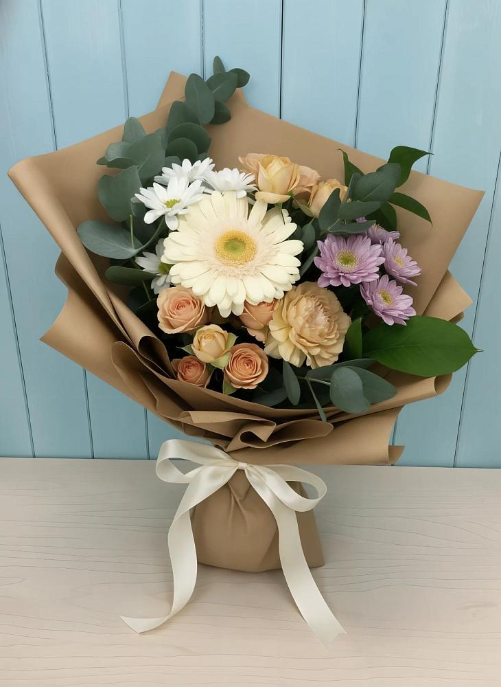 Букет цветов из: Герберы и Хризантемы в Новые Лапсары