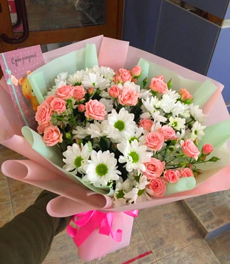 Букет цветов из: Розы и Хризантемы в Новые Лапсары