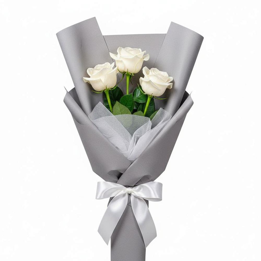Букет 3 белые розы в Новые Лапсары
