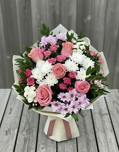 Букет цветов из:  Альстромерии, Гвоздики, Розы и Хризантемы #REPLACE_PRED# Новые Лапсары