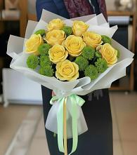 Букет цветов из:  Хризантемы и Розы #REPLACE_PRED# Новые Лапсары