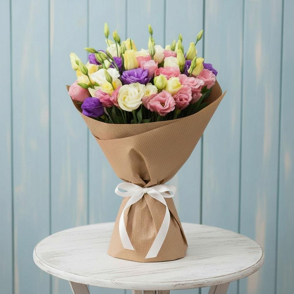 Букет цветов из: Лизиантусы в Новые Лапсары