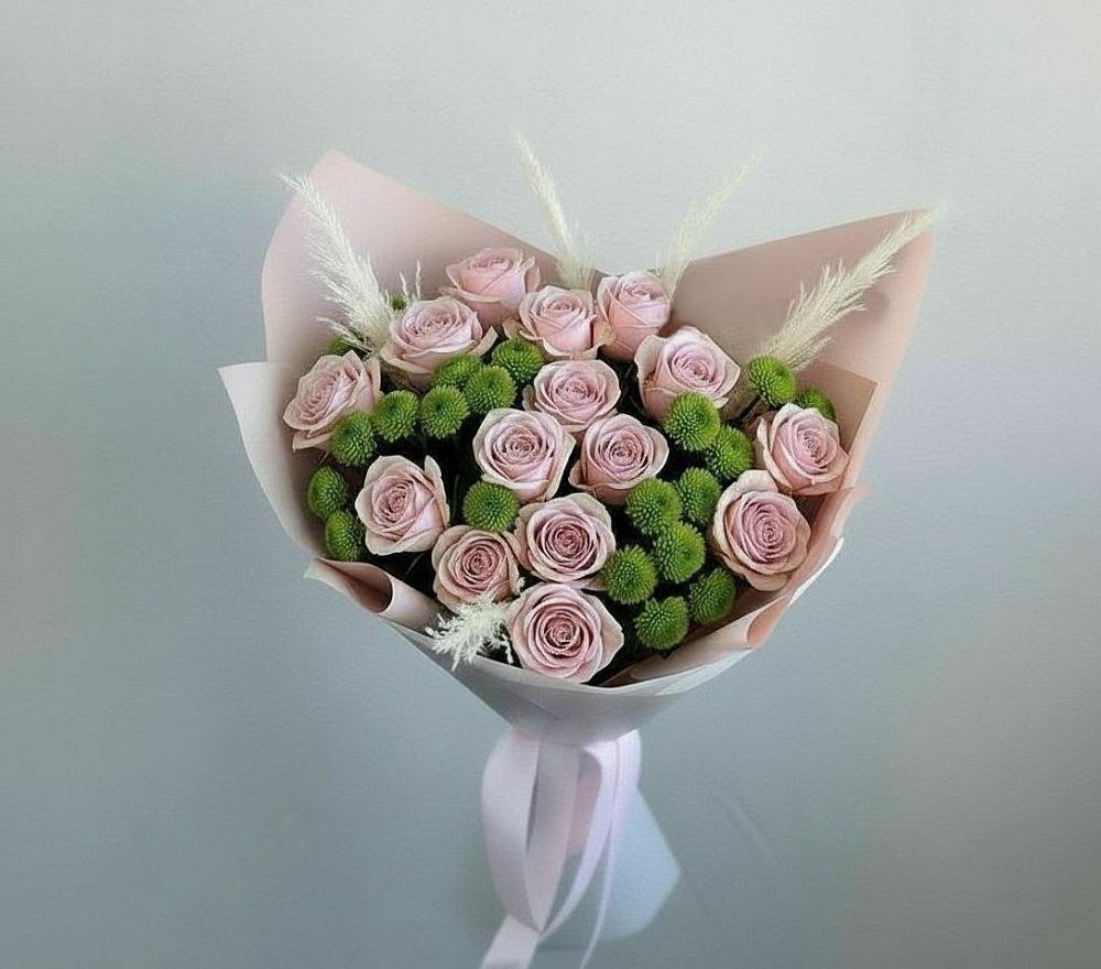 Букет цветов из: Розы и Хризантемы в Новые Лапсары