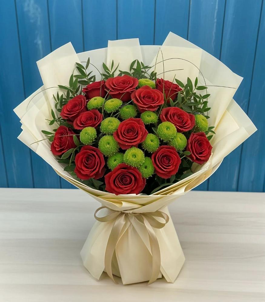 Букет цветов из: Розы и Хризантемы в Новые Лапсары