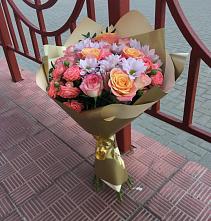 Букет цветов из:  Хризантемы и Розы #REPLACE_PRED# Новые Лапсары