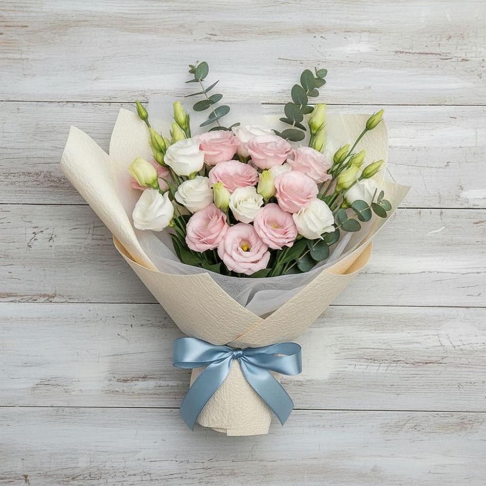 Букет цветов из: Лизиантусы в Новые Лапсары